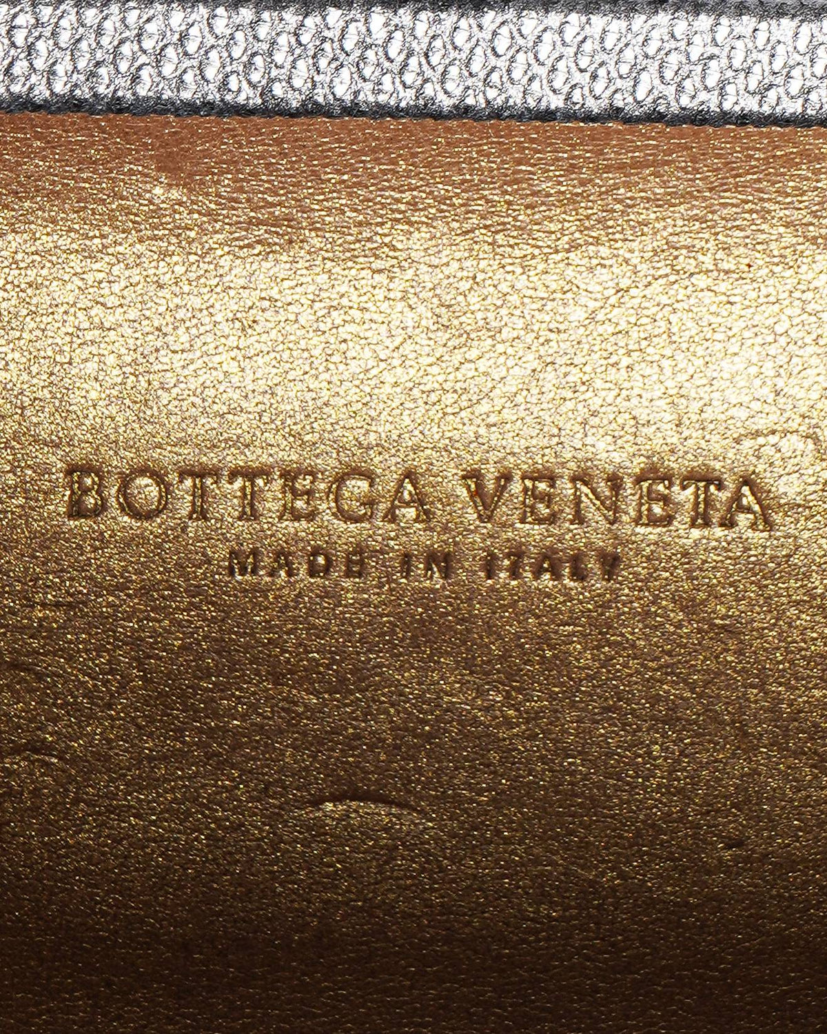 Bottega Veneta Metallic Grey Lizard Knot Clutch
