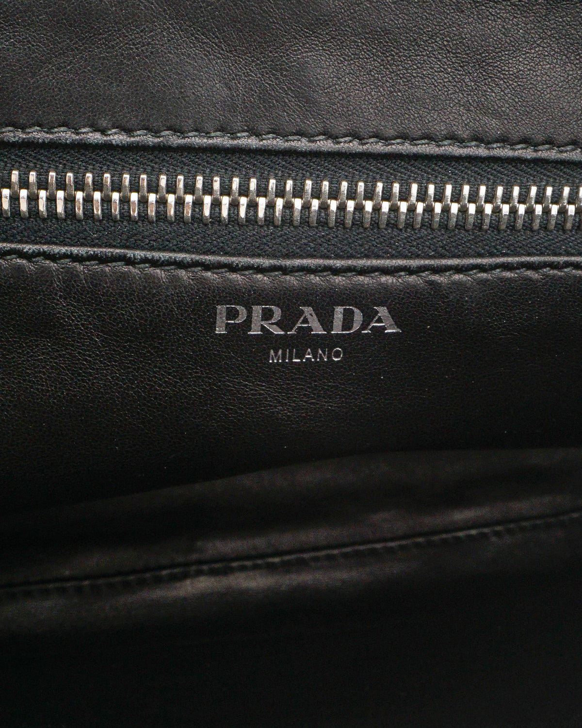 Prada Black Saffiano Leather Men's Travel Pouch Triangle Logo