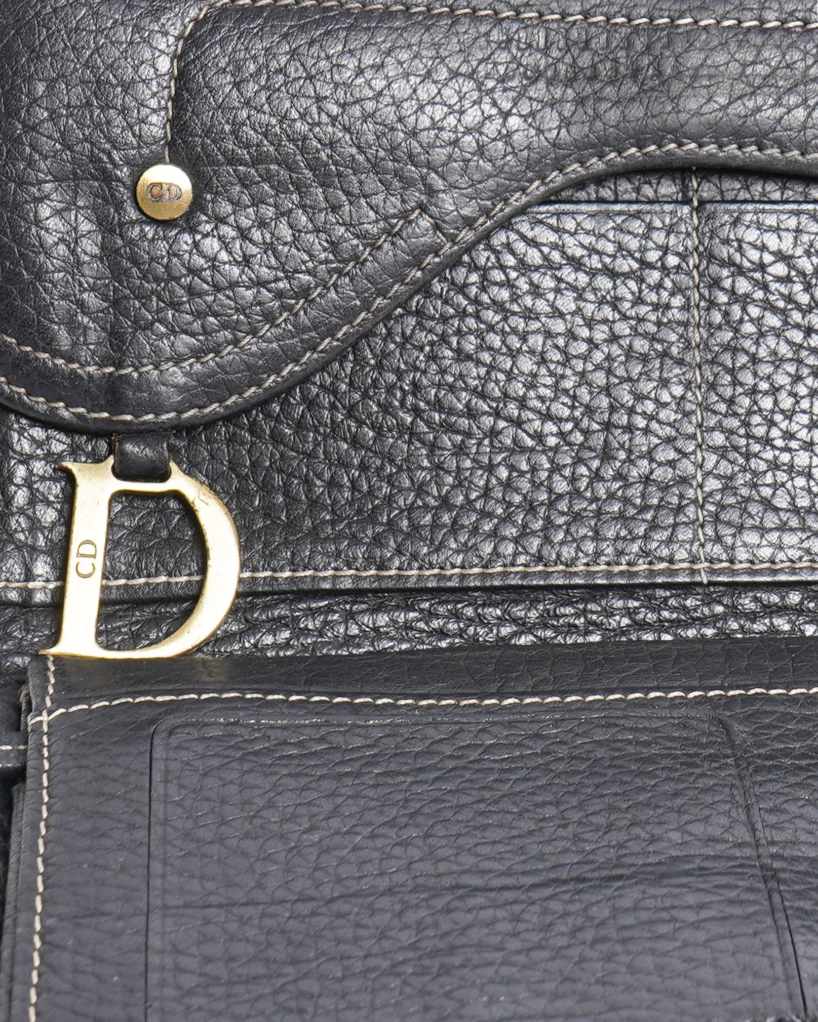 Christian Dior 
Long Wallet Gaucho Leather