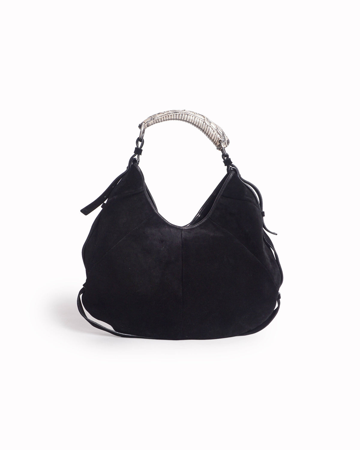 Yves Saint Laurent Black Suede Mombasa Hobo Bag