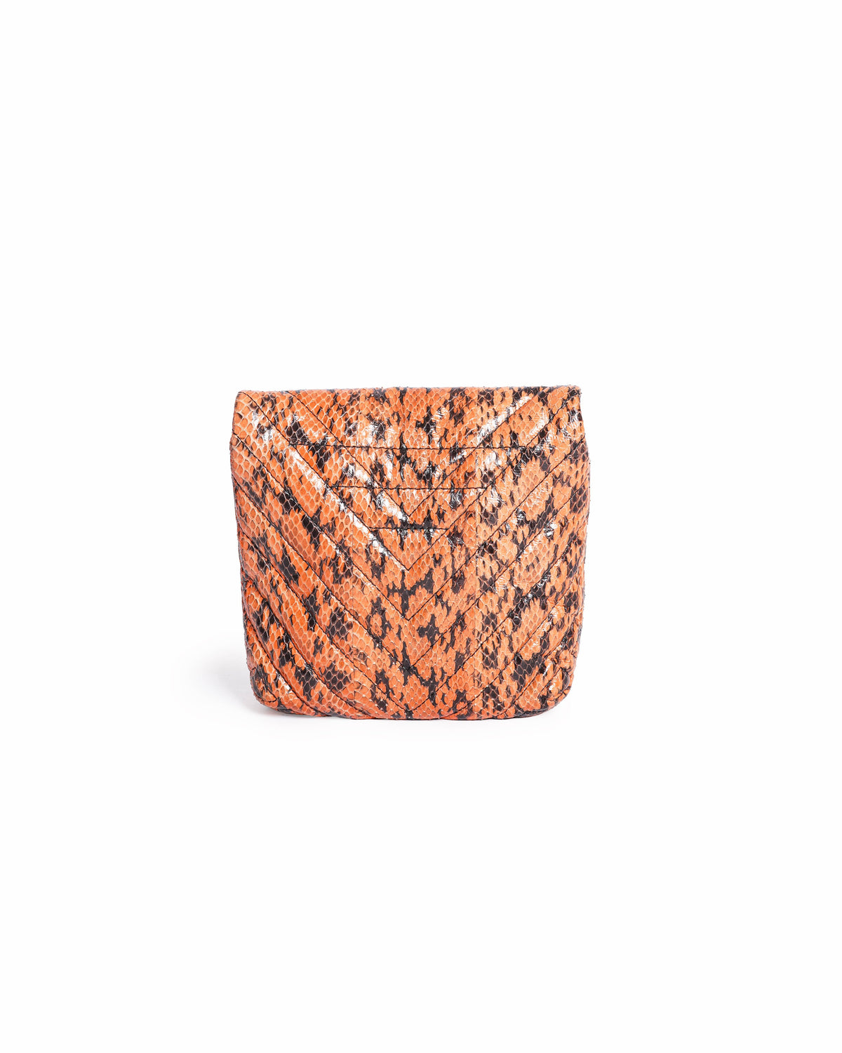 Lanvin Orange Python Leather Crossbody Bag