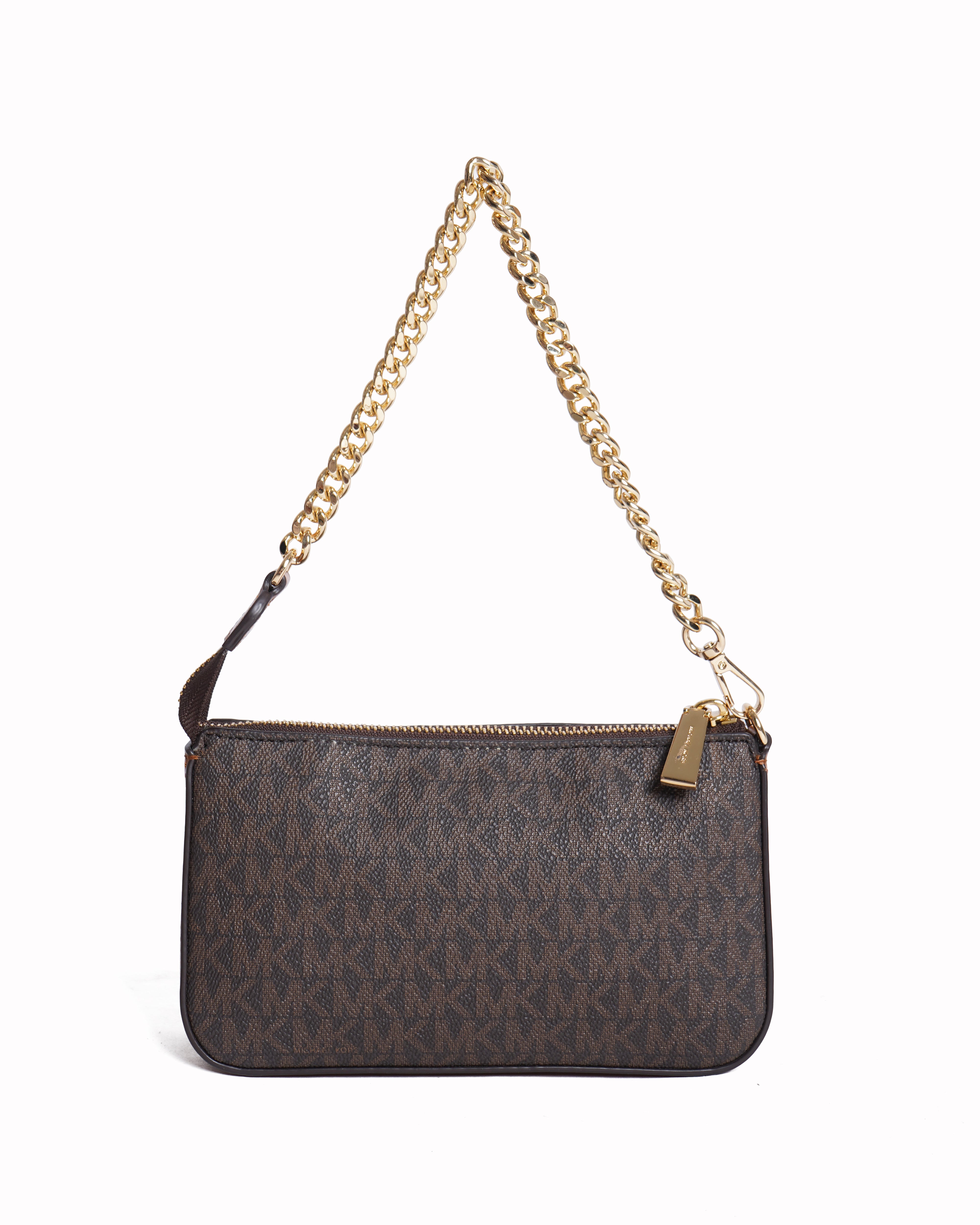 Michael Kors Monogram Shoulder Bag In Brown