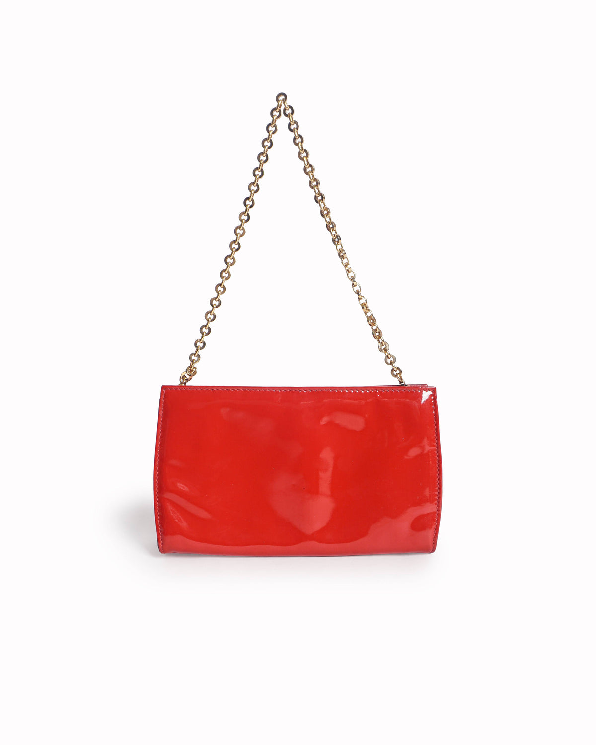 Salvatore Ferragamo Red Patent Leather Vara Bow Clutch