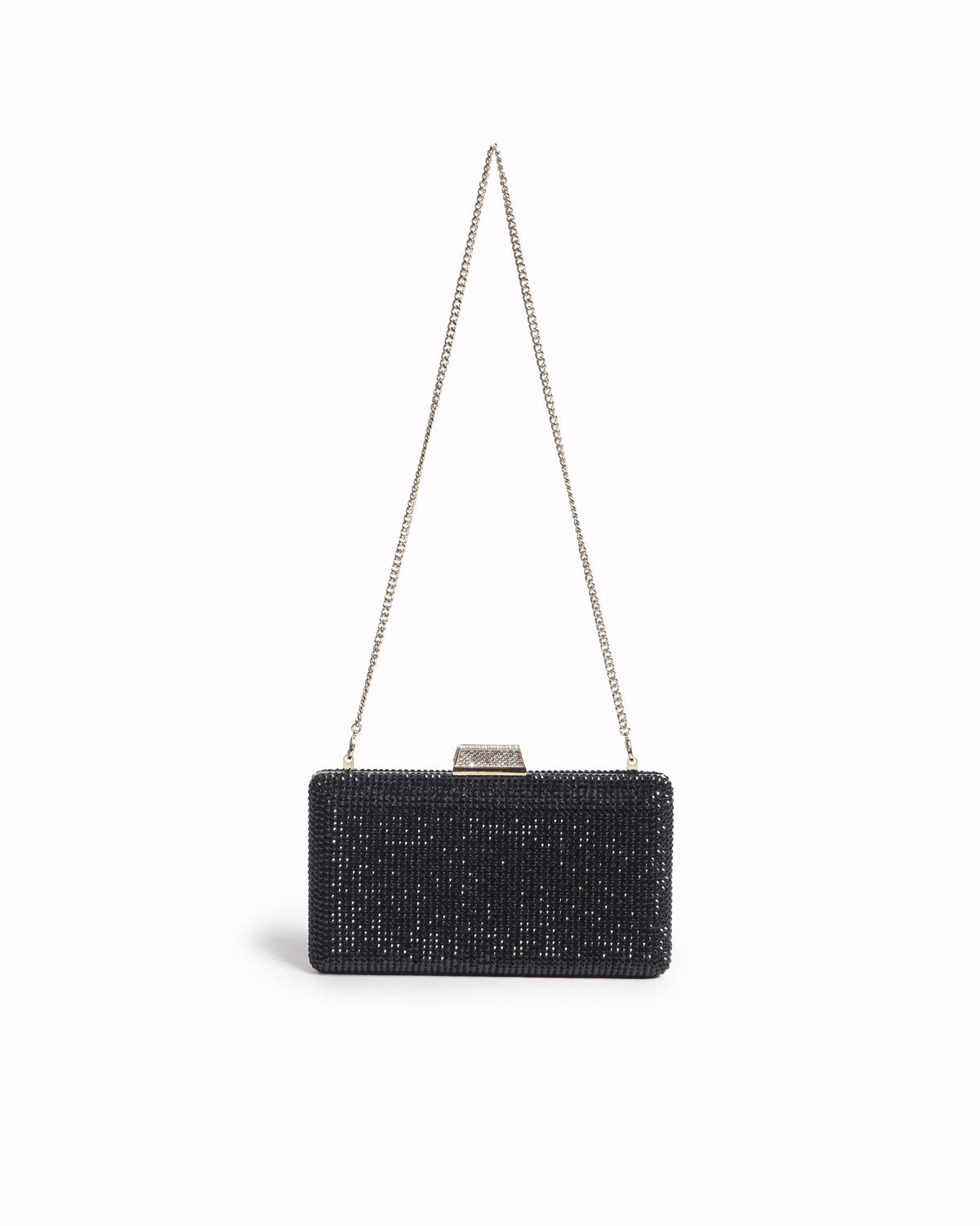 Jimmy Choo Black Crystal Rhinestone Minaudière Clutch