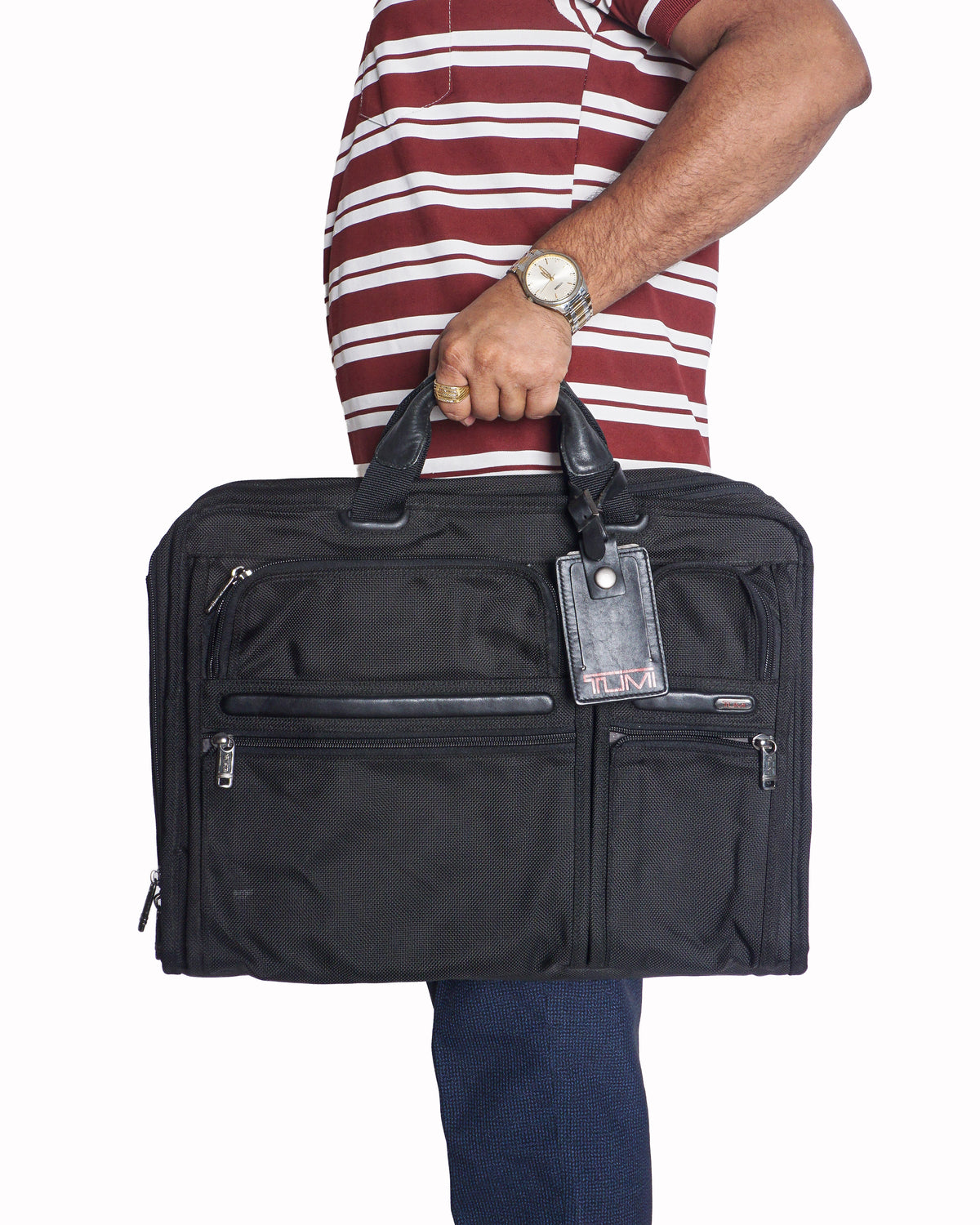 Tumi Alpha Black Ballistic Nylon Portfolio Laptop Briefcase