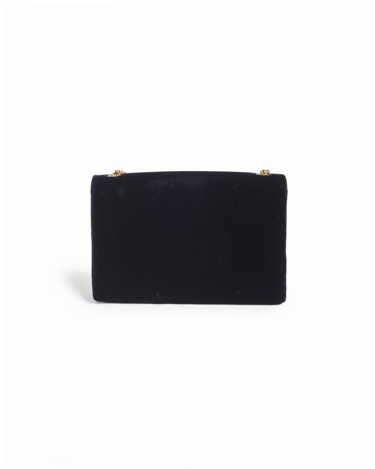 Saint Laurent Medium Black Velvet Monogram Kate Tassel Bag