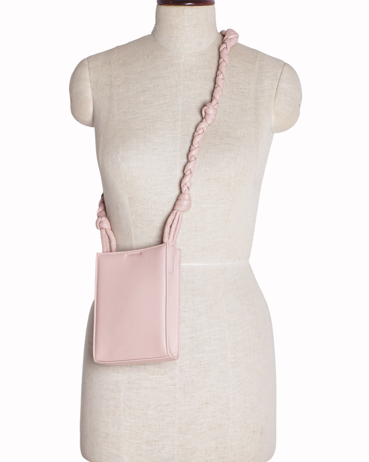 Jil Sander Tangle Pink Leather Crossbody Bag