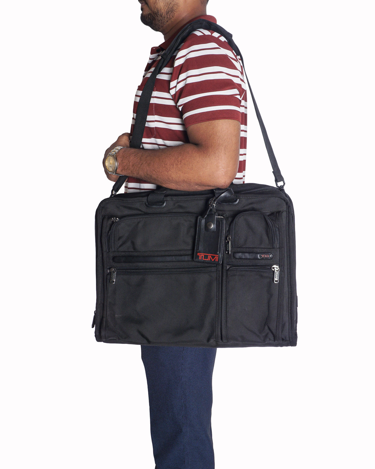 Tumi Alpha Black Ballistic Nylon Portfolio Laptop Briefcase