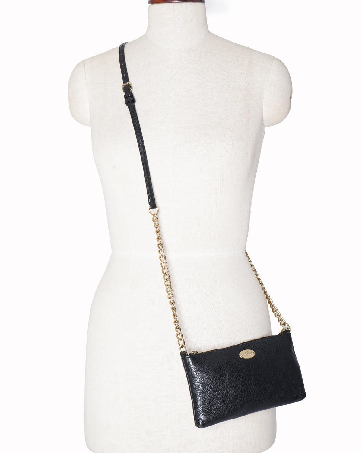 Coach black leather crossbody bag