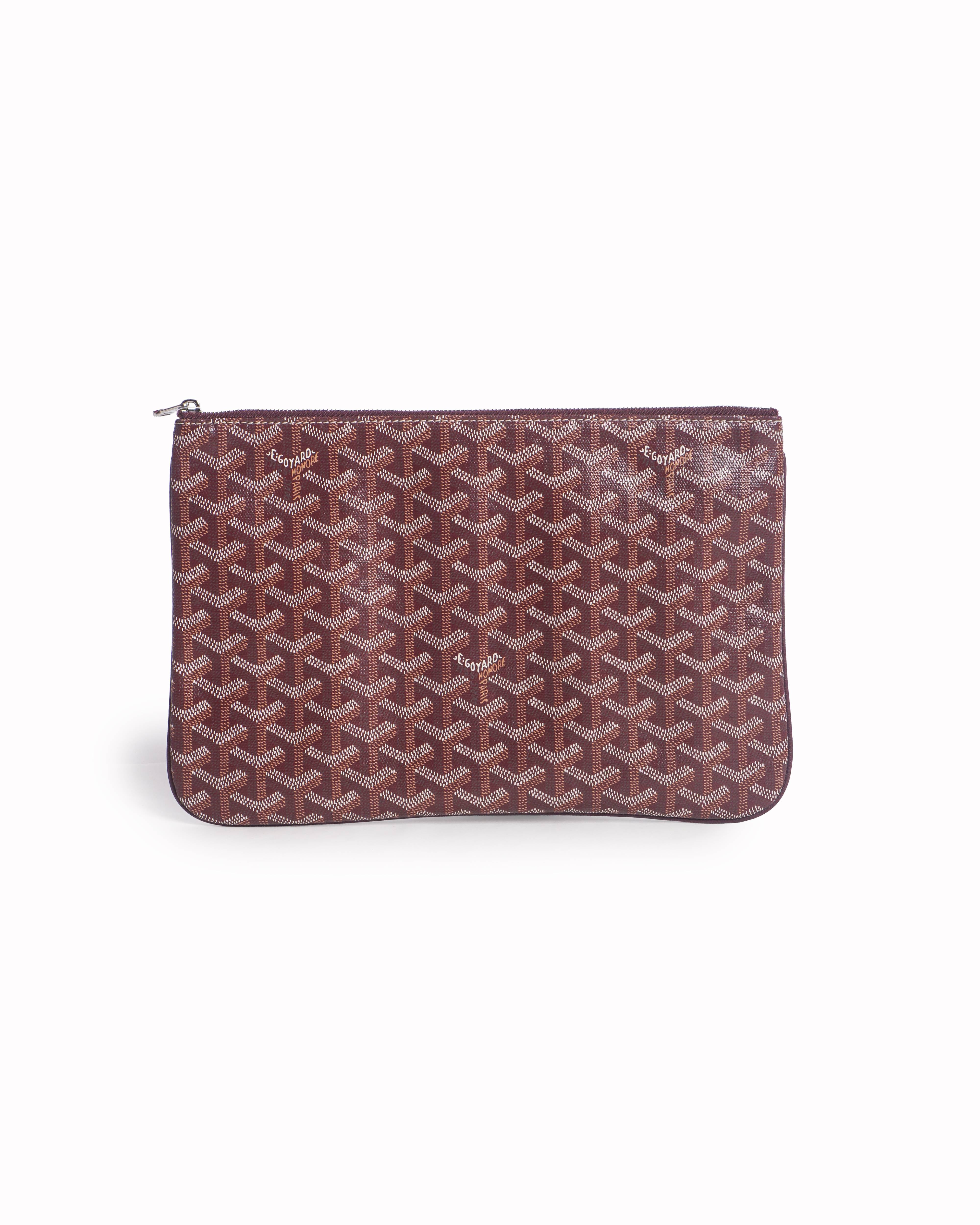 Goyard Bordeaux Goyardine Canvas Sénat MM Pouch