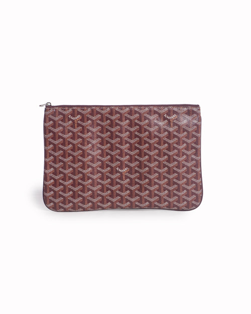 Goyard Bordeaux Goyardine Canvas Sénat MM Pouch
