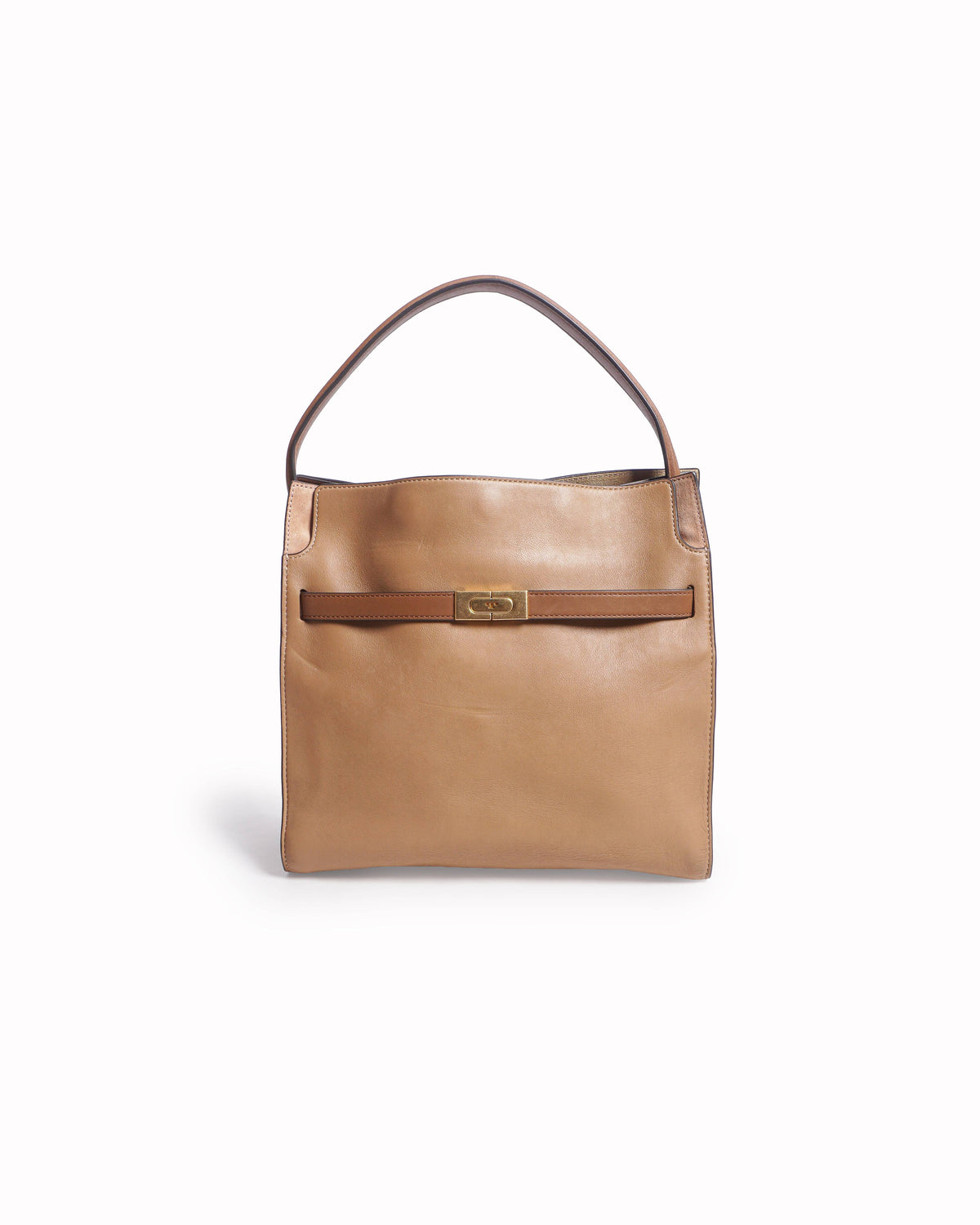 Tory Burch Lee Radziwill Tan Leather Double Bag