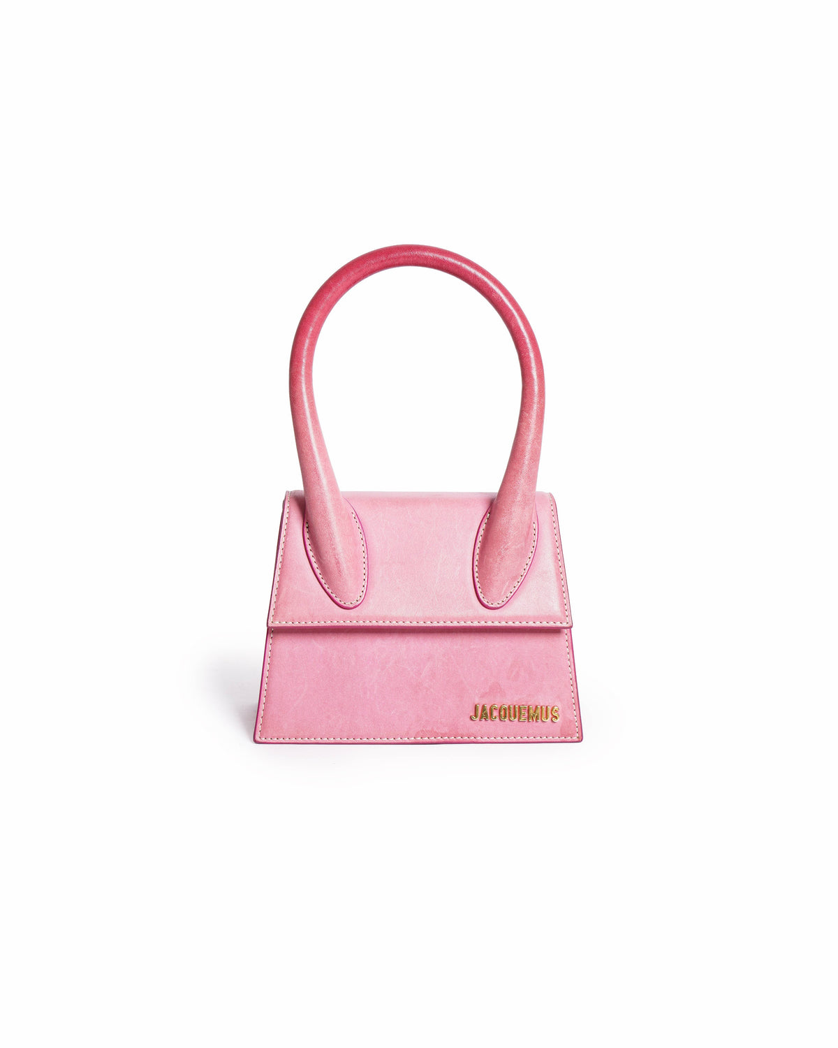 Jacquemus Le Chiquito Noeud Medium Leather Top Handle Bag in Pink