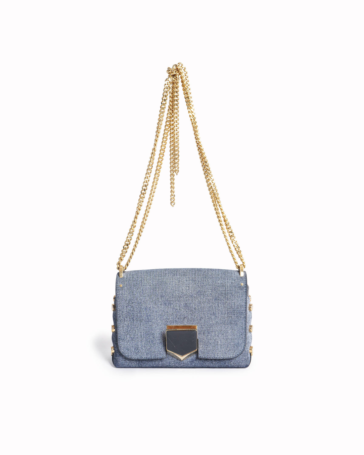 Jimmy Choo Lockett Petite Shoulder Bag Leather Denim
