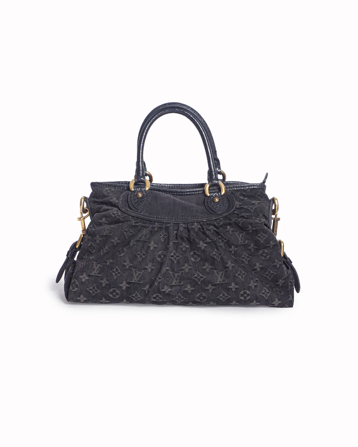 Louis Vuitton Black Monogram Denim Neo Cabby MM Bag