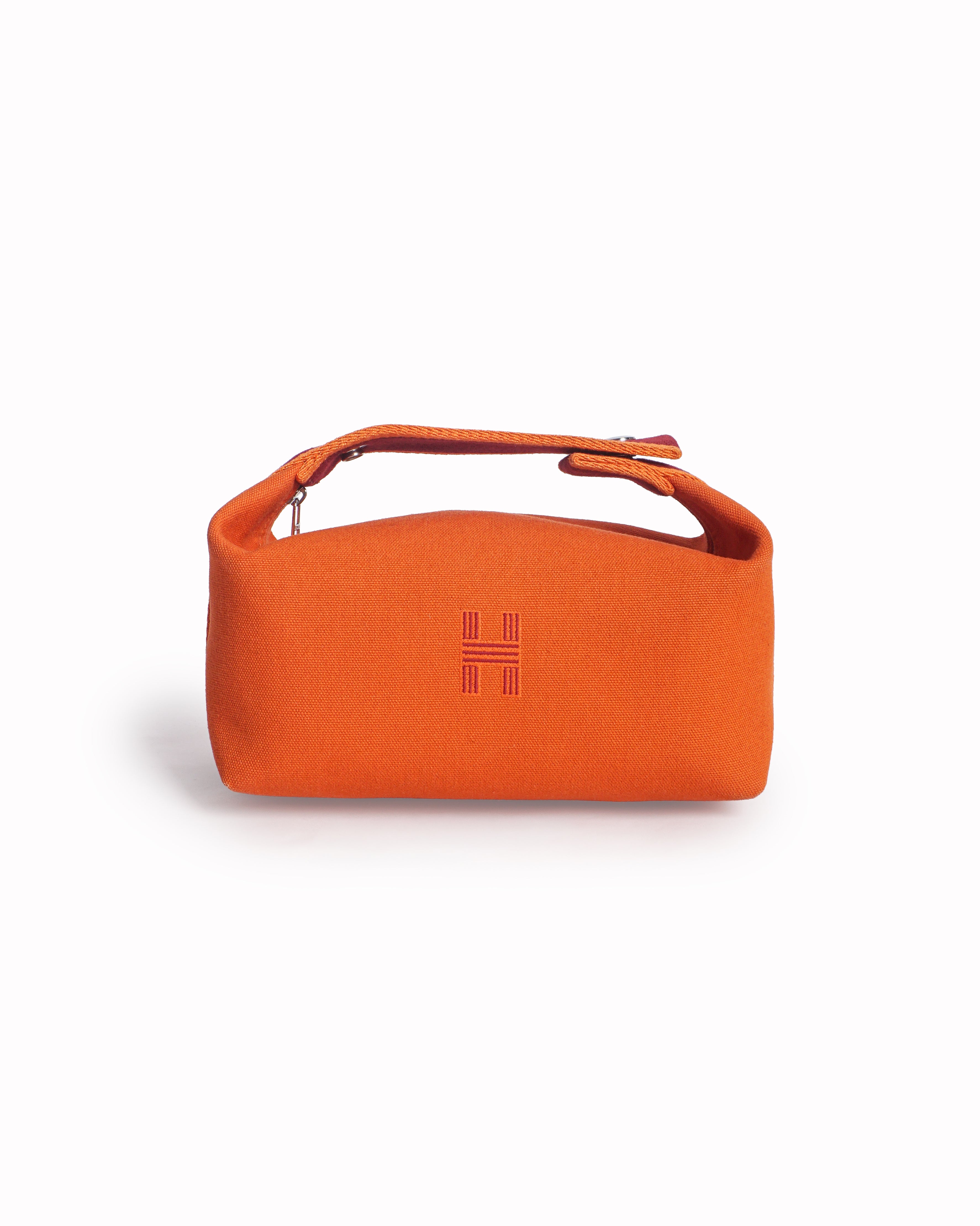 Hermès Orange Cotton Canvas Bride-à-Brac Vanity Case Bag