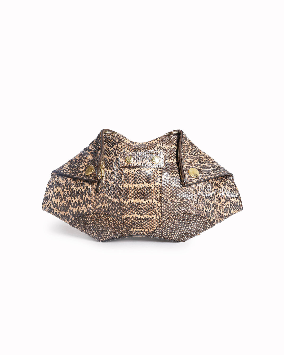 Alexander McQueen Manta Clutch in Snake-Effect Leather