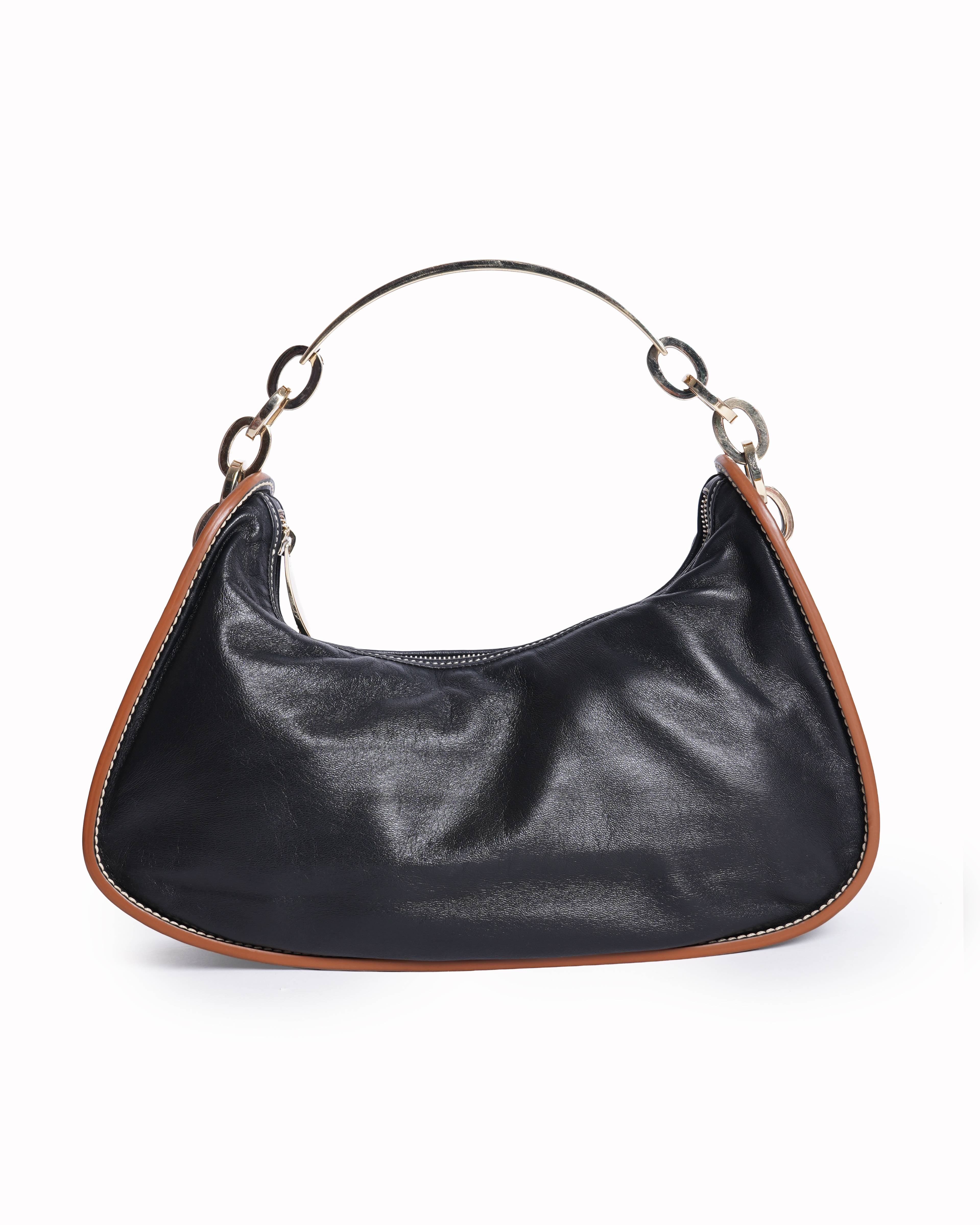 Tod's leather hobo bag in brown/black