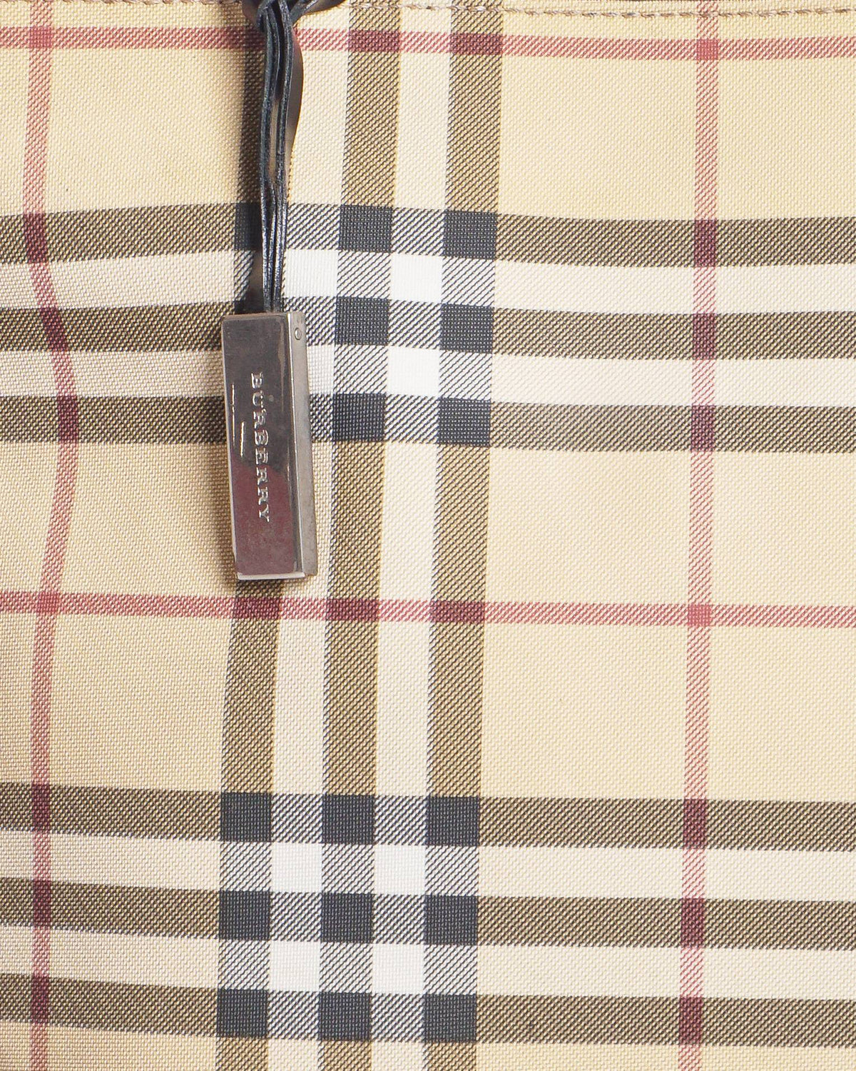 Burberry Nova Check Canvas & Patent Leather Small Tote