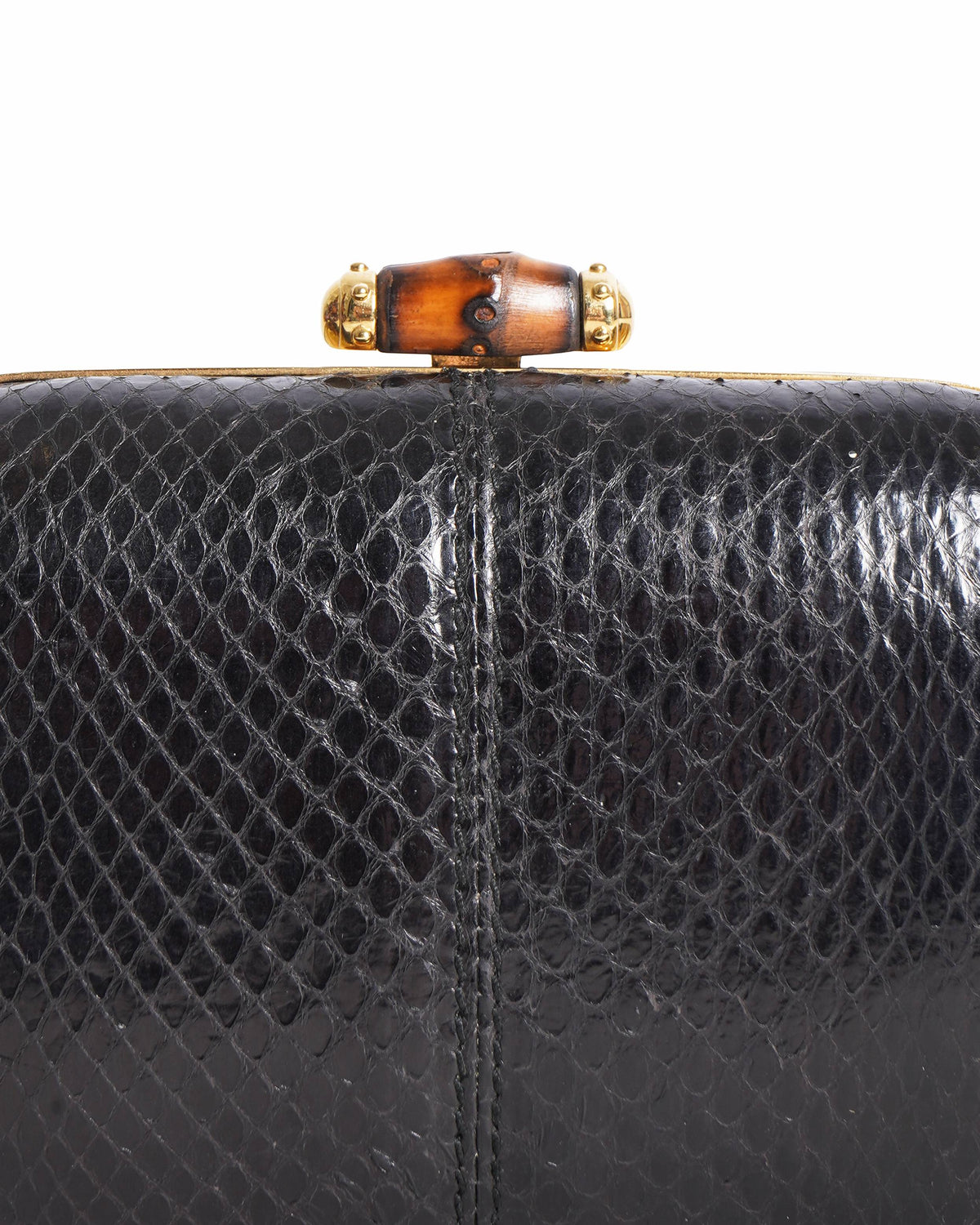 Gucci Snake Skin Bamboo Clutch