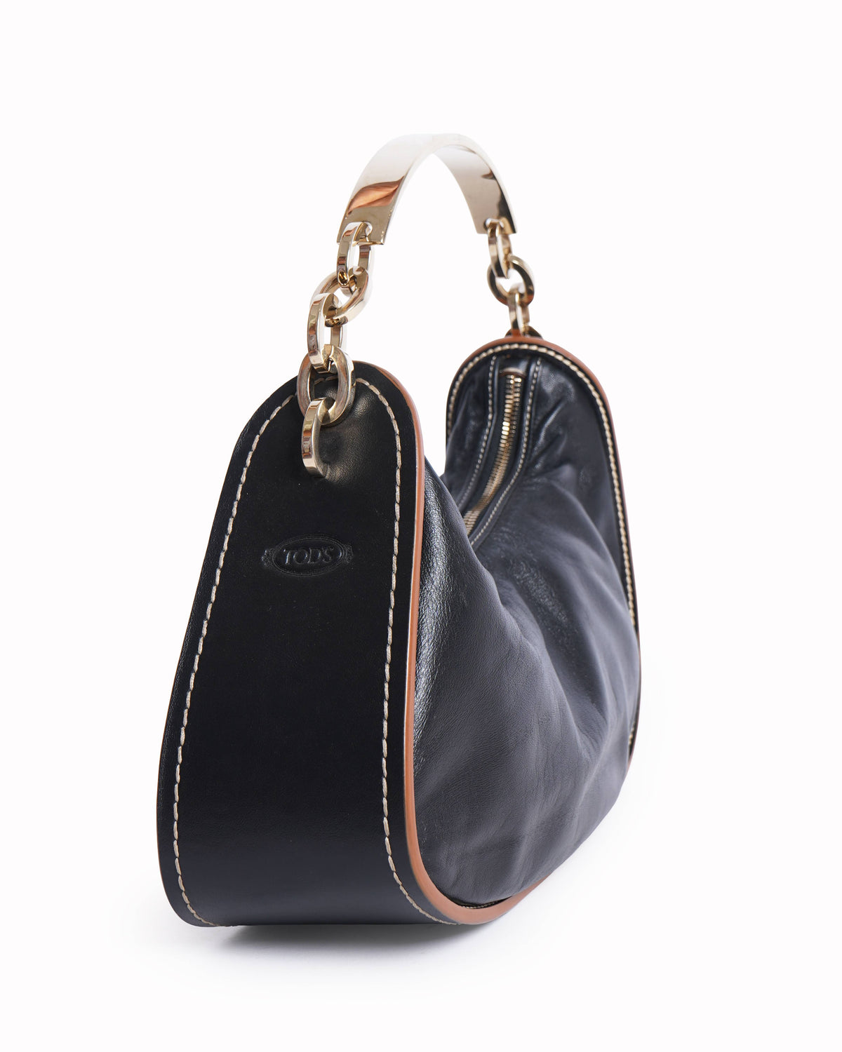 Tod's leather hobo bag in brown/black