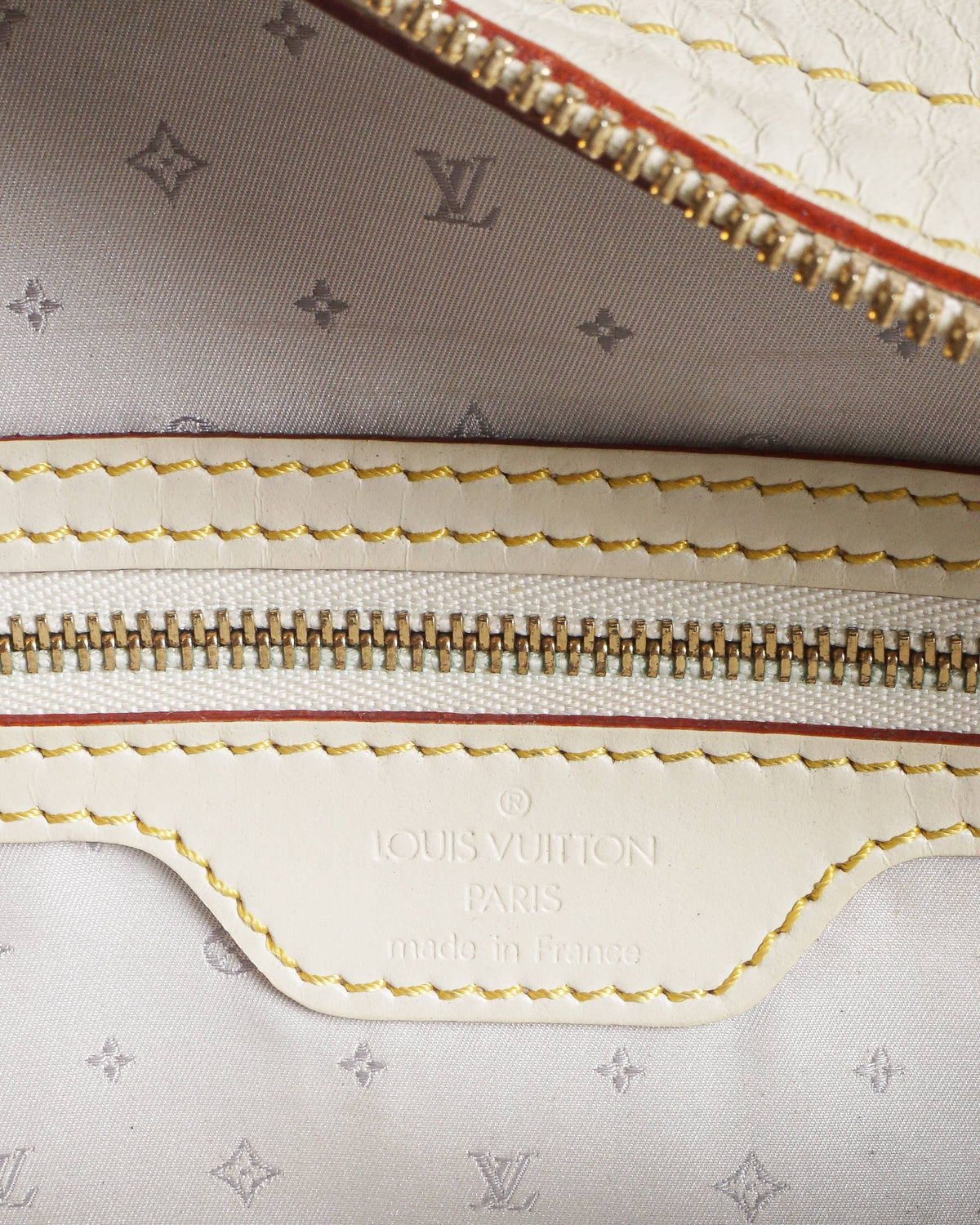 Louis Vuitton White Suhali Goatskin Leather Bag