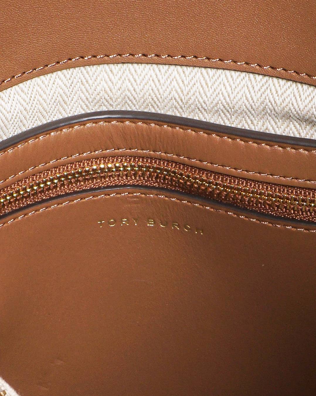 Tory Burch Lee Radziwill Tan Leather Double Bag
