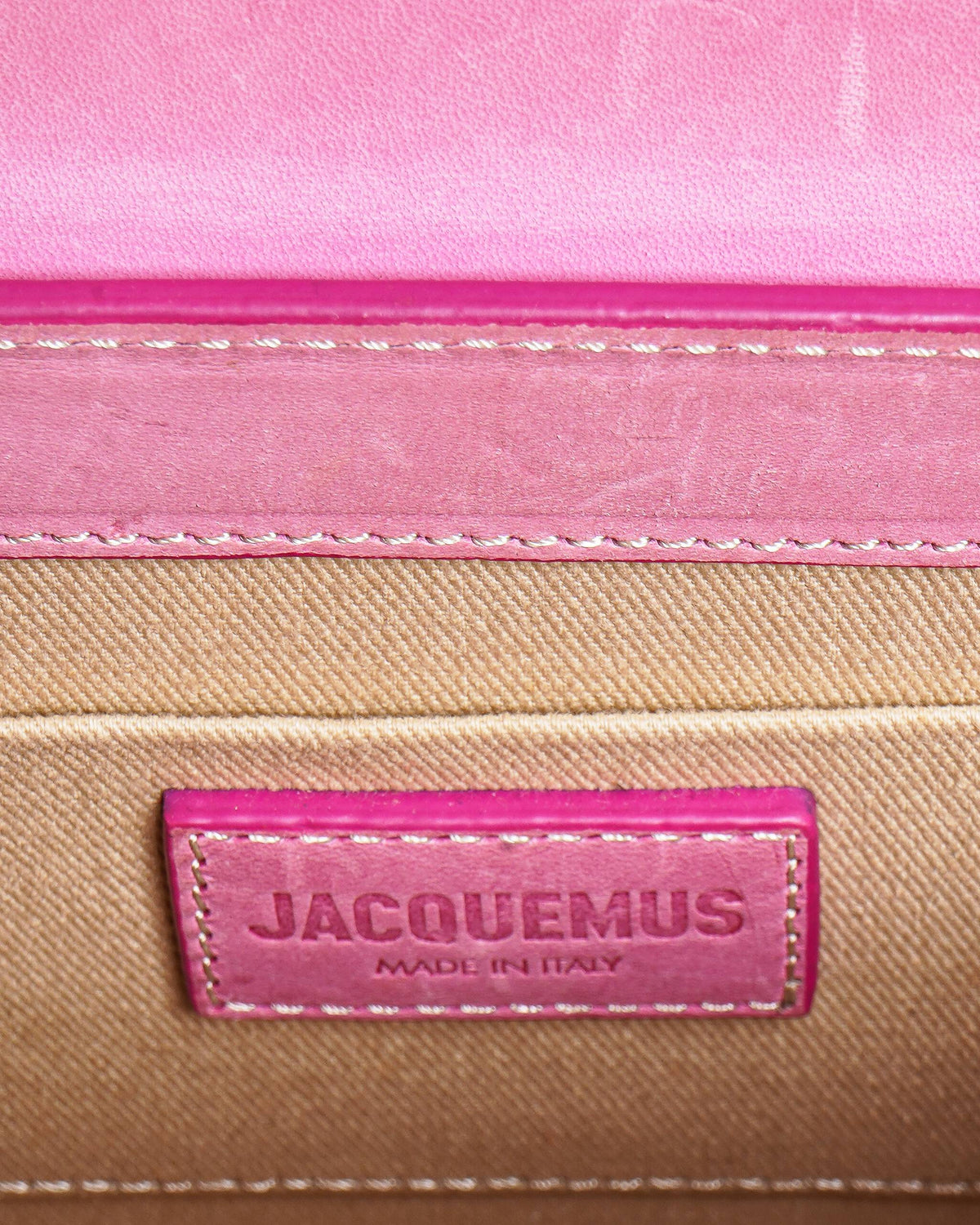 Jacquemus Le Chiquito Noeud Medium Leather Top Handle Bag in Pink