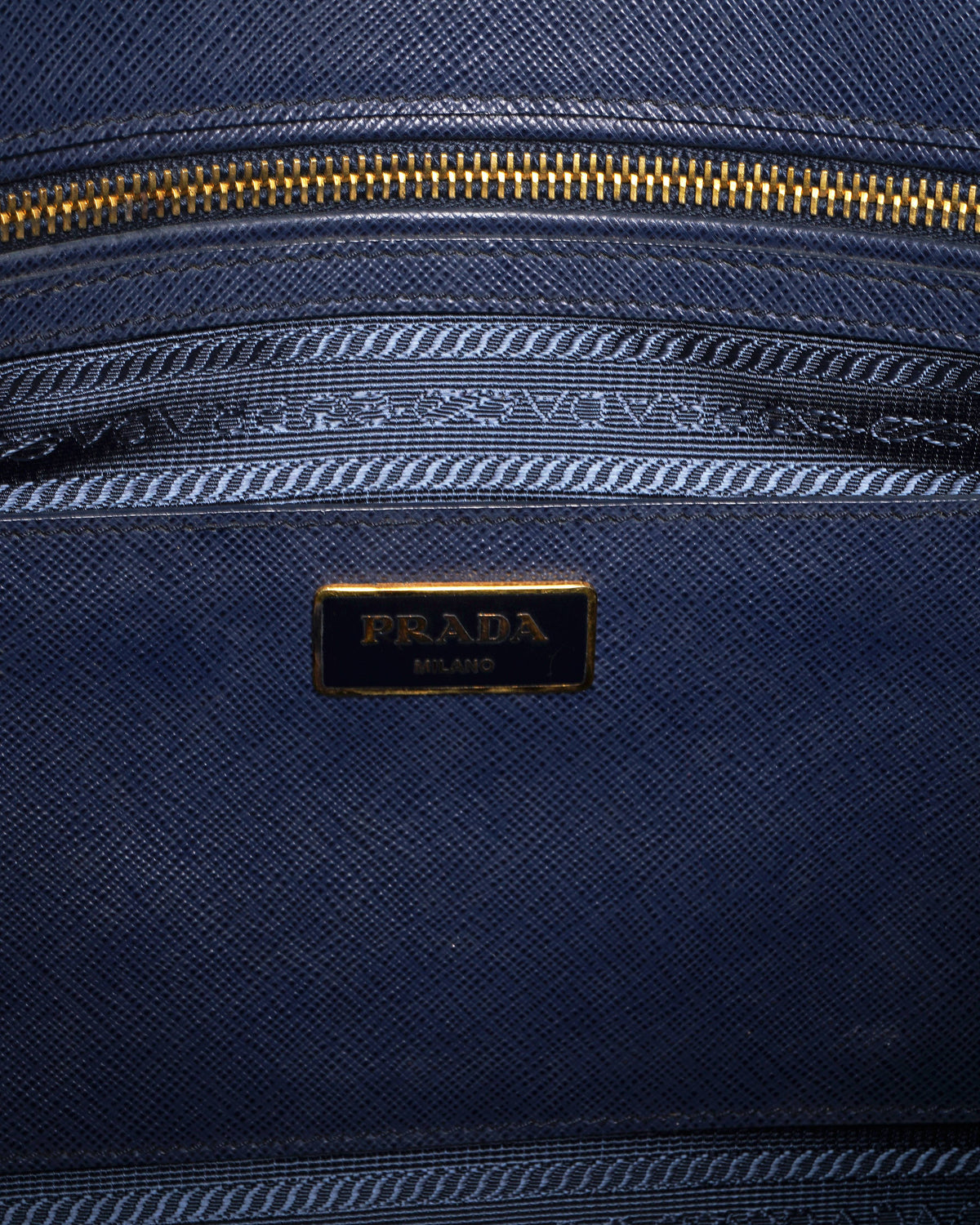 Prada 
Blue Saffiano Leather Lux Tote