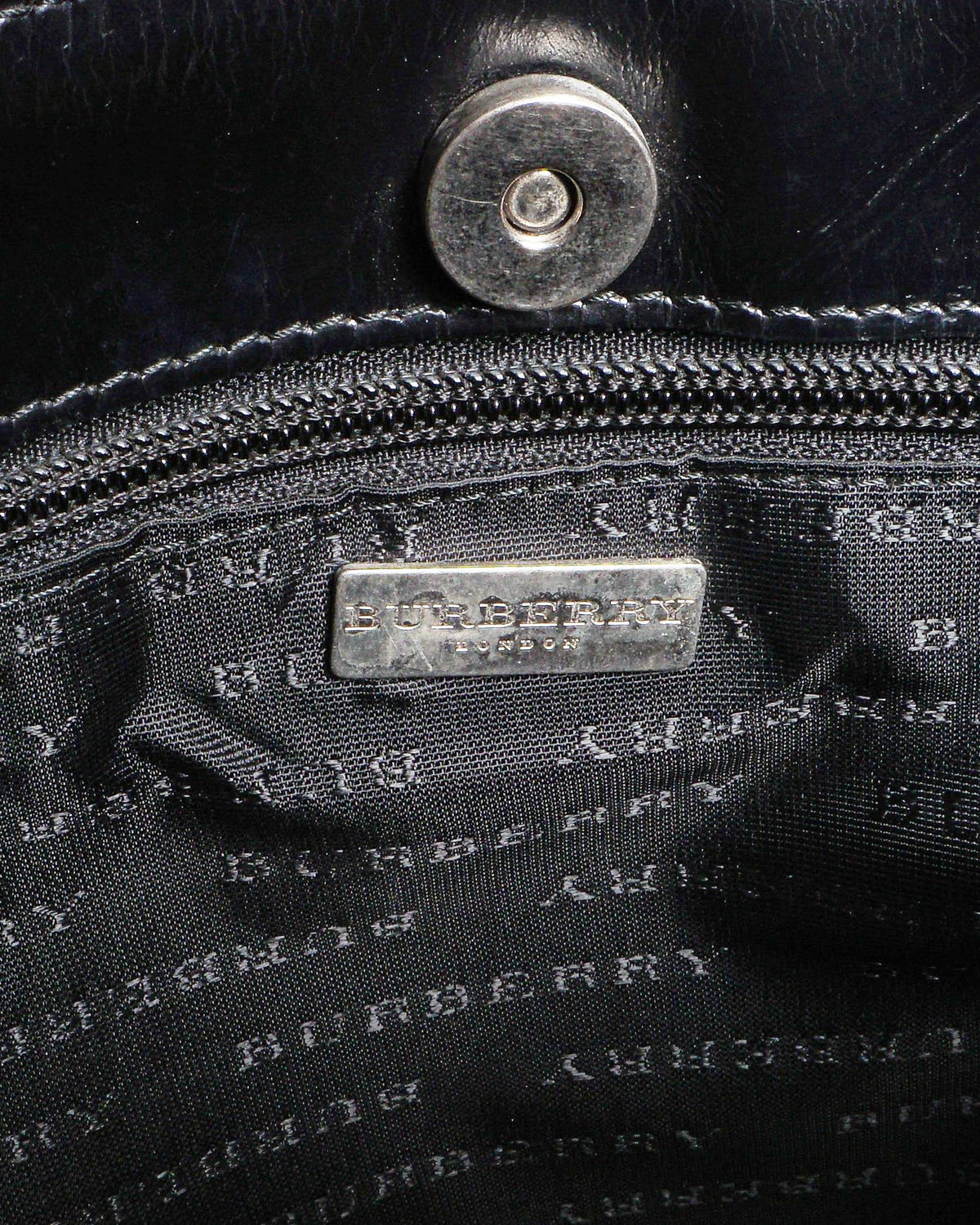 Burberry Nova Check Canvas & Patent Leather Small Tote