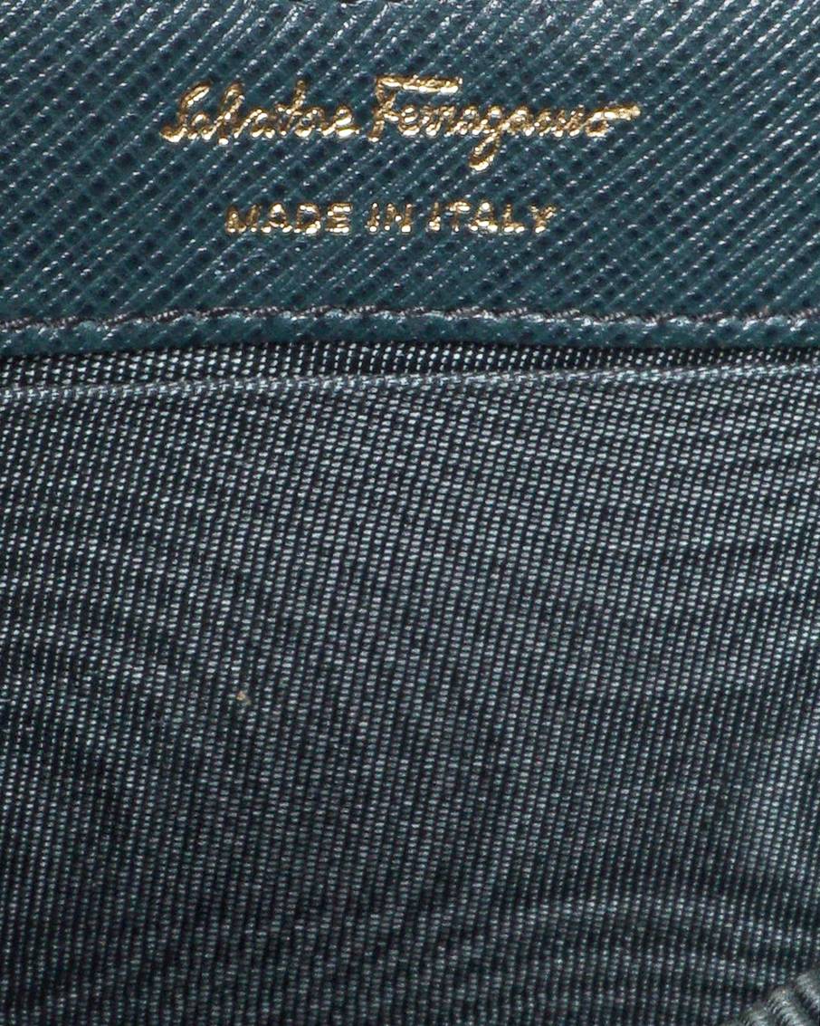 Salvatore Ferragamo Dark Green Saffiano Vara Bow Chain Bag