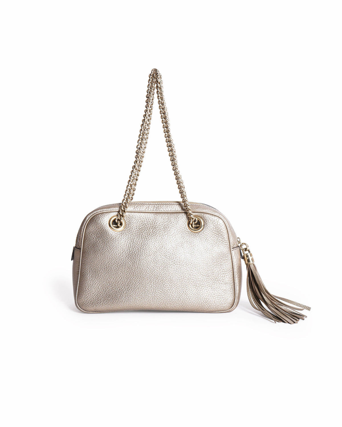 Gucci metallic leather soho chain shoulder bag