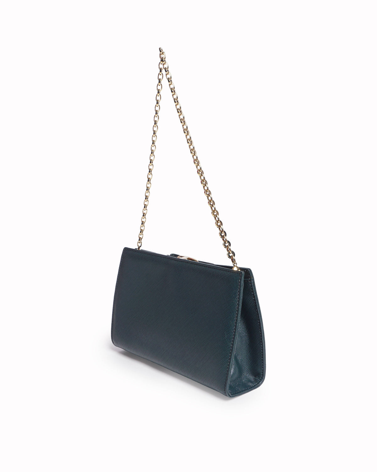 Salvatore Ferragamo Dark Green Saffiano Vara Bow Chain Bag
