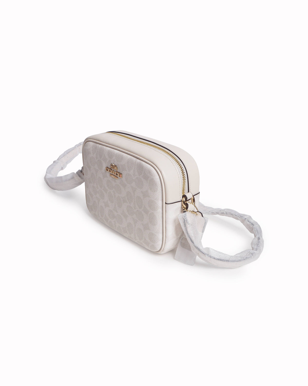 Coach Jamie Camera Bag in White Signature Canvas