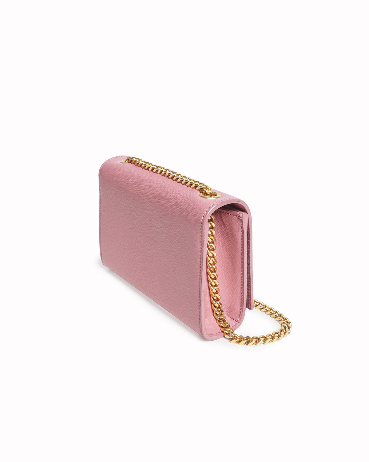 Saint Laurent Small Pink Grain de Poudre Kate Crossbody Bag