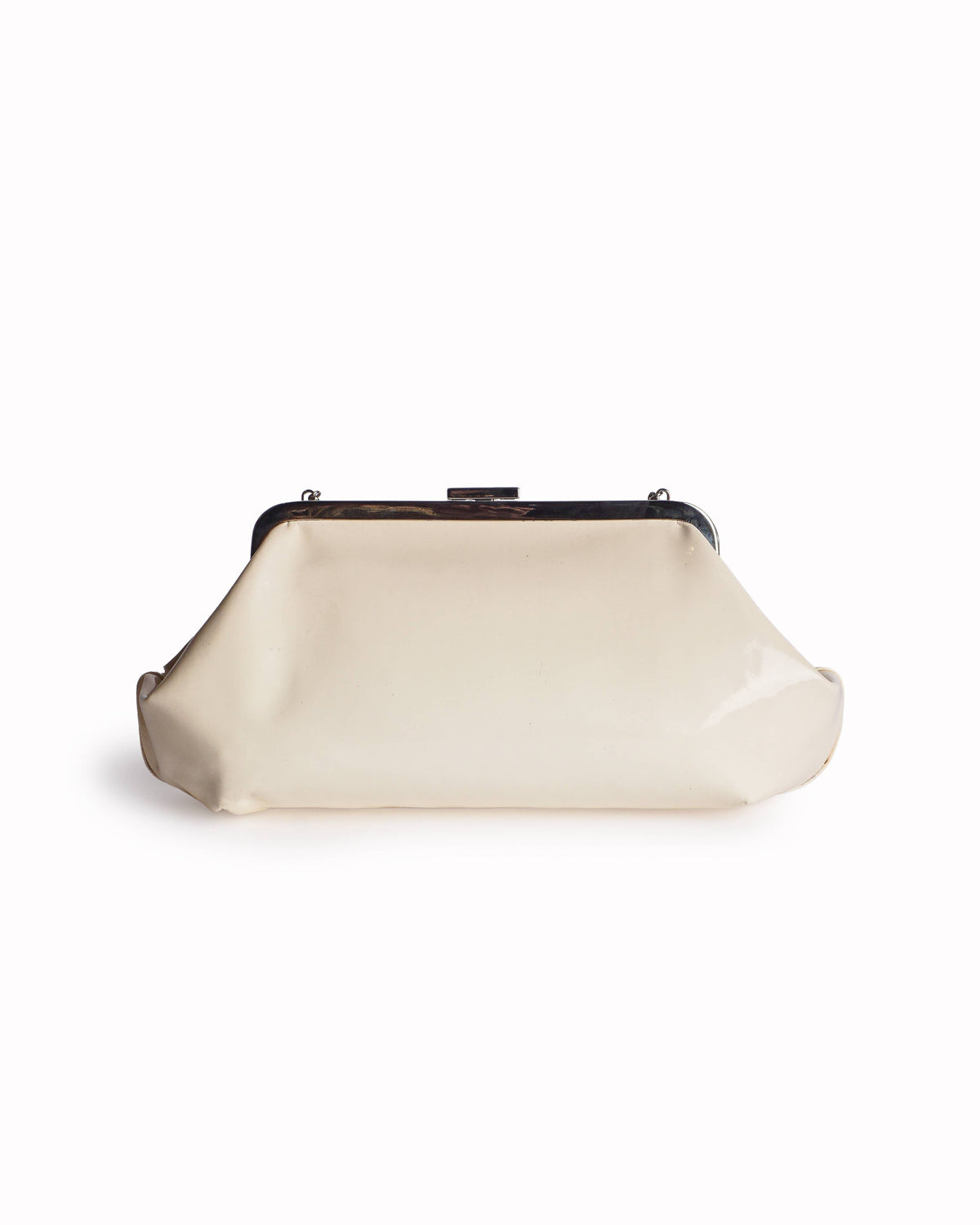 Dolce & Gabbana Cream Patent Leather Frame Chain Bag