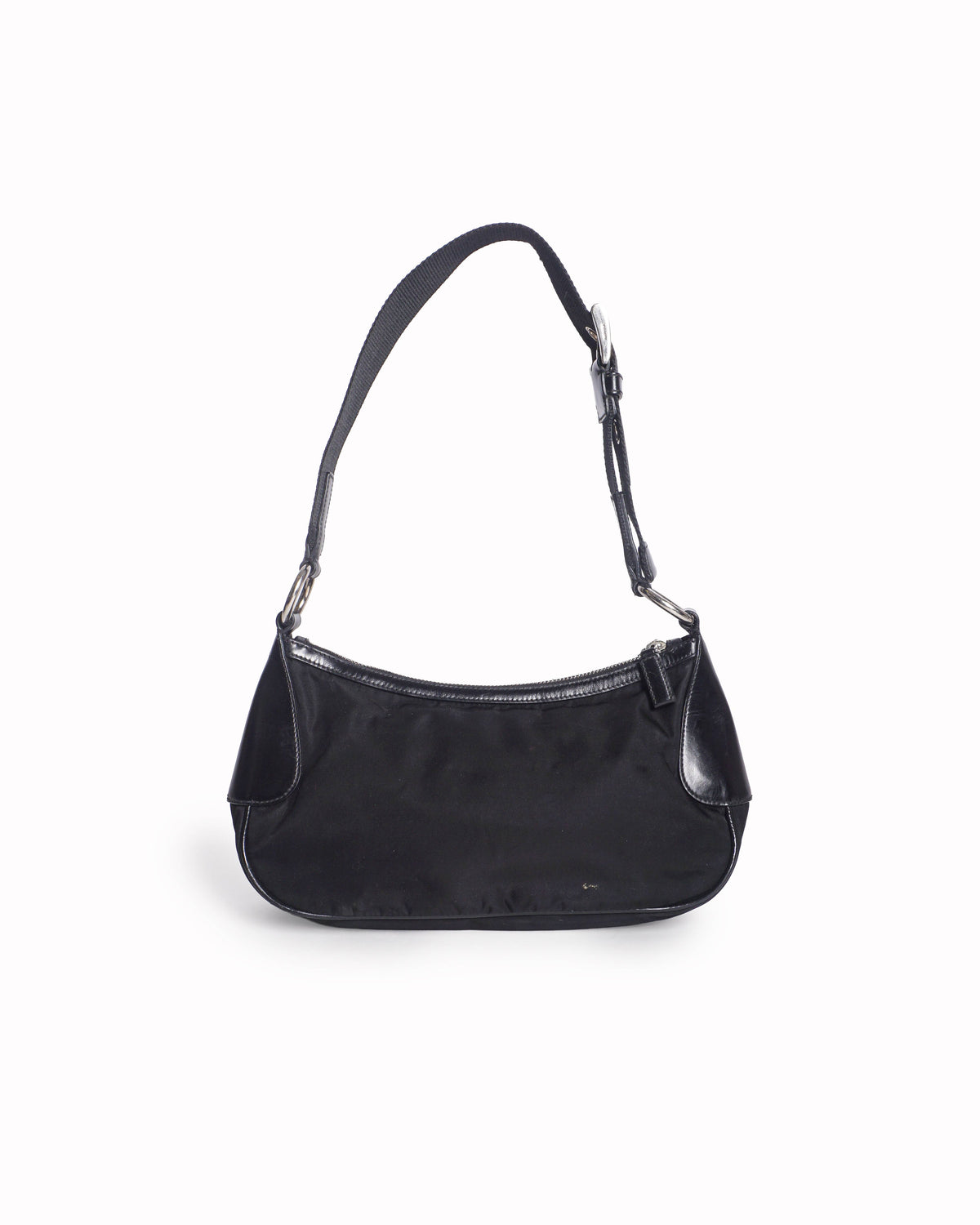 Prada Black Re-Nylon Enamel Triangle Logo Shoulder Bag