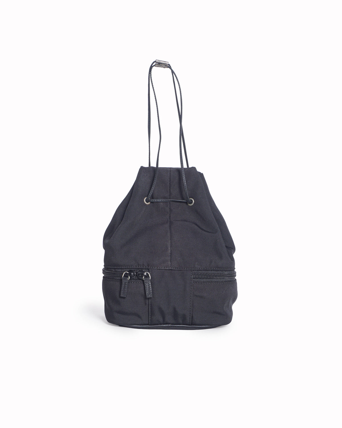 Gucci Black Nylon Mini Drawstring Bucket Handbag