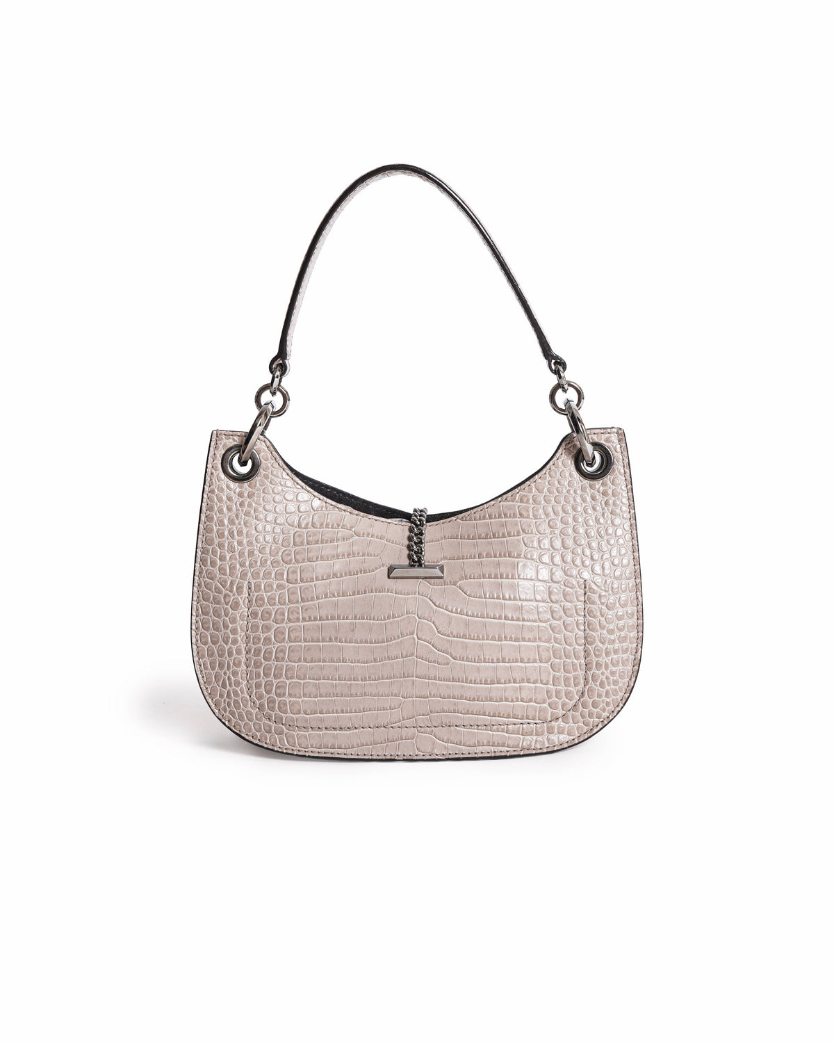 Jimmy Choo Taupe Croc Embossed Leather Varenne Hobo