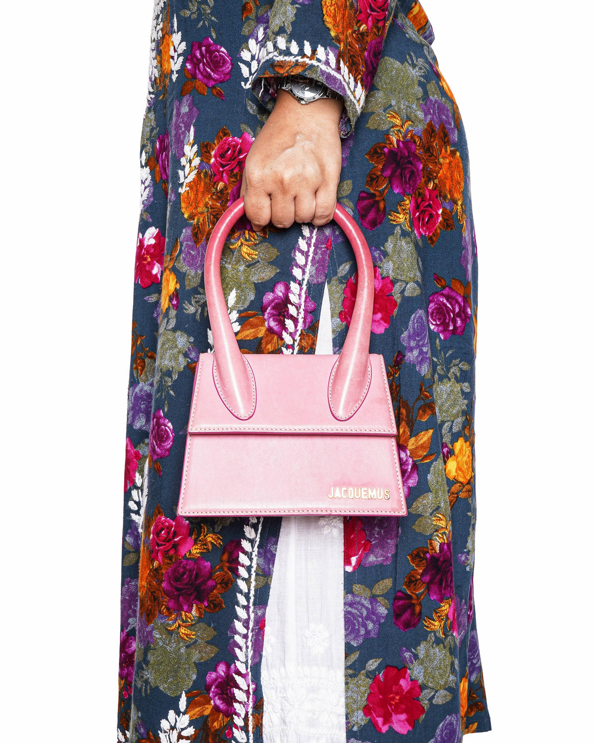 Jacquemus Le Chiquito Noeud Medium Leather Top Handle Bag in Pink