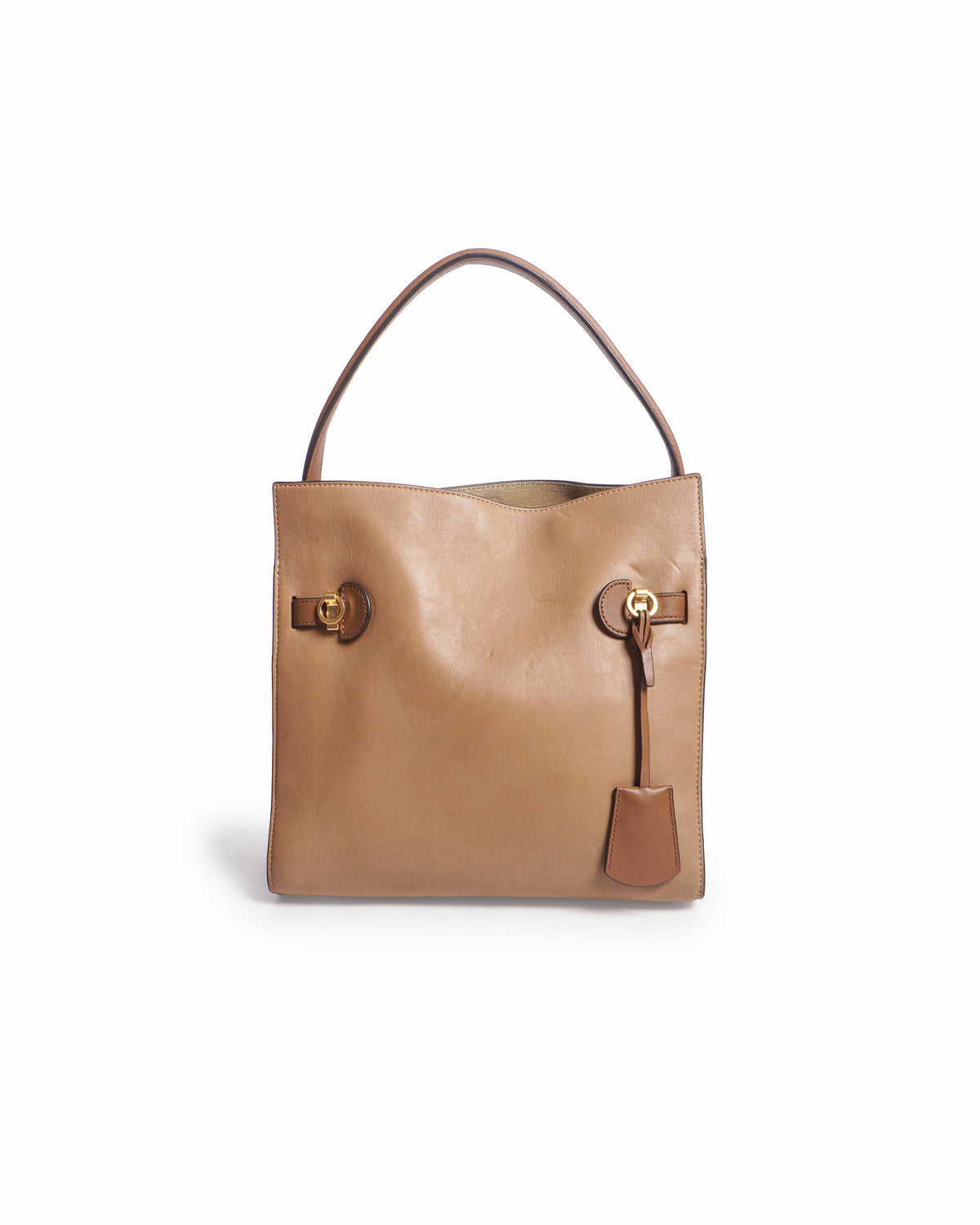 Tory Burch Lee Radziwill Tan Leather Double Bag