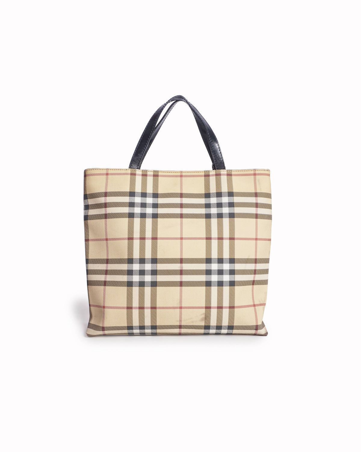 Burberry Nova Check Canvas & Patent Leather Small Tote