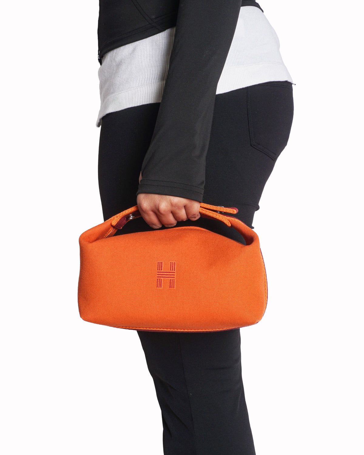 Hermès Orange Cotton Canvas Bride-à-Brac Vanity Case Bag
