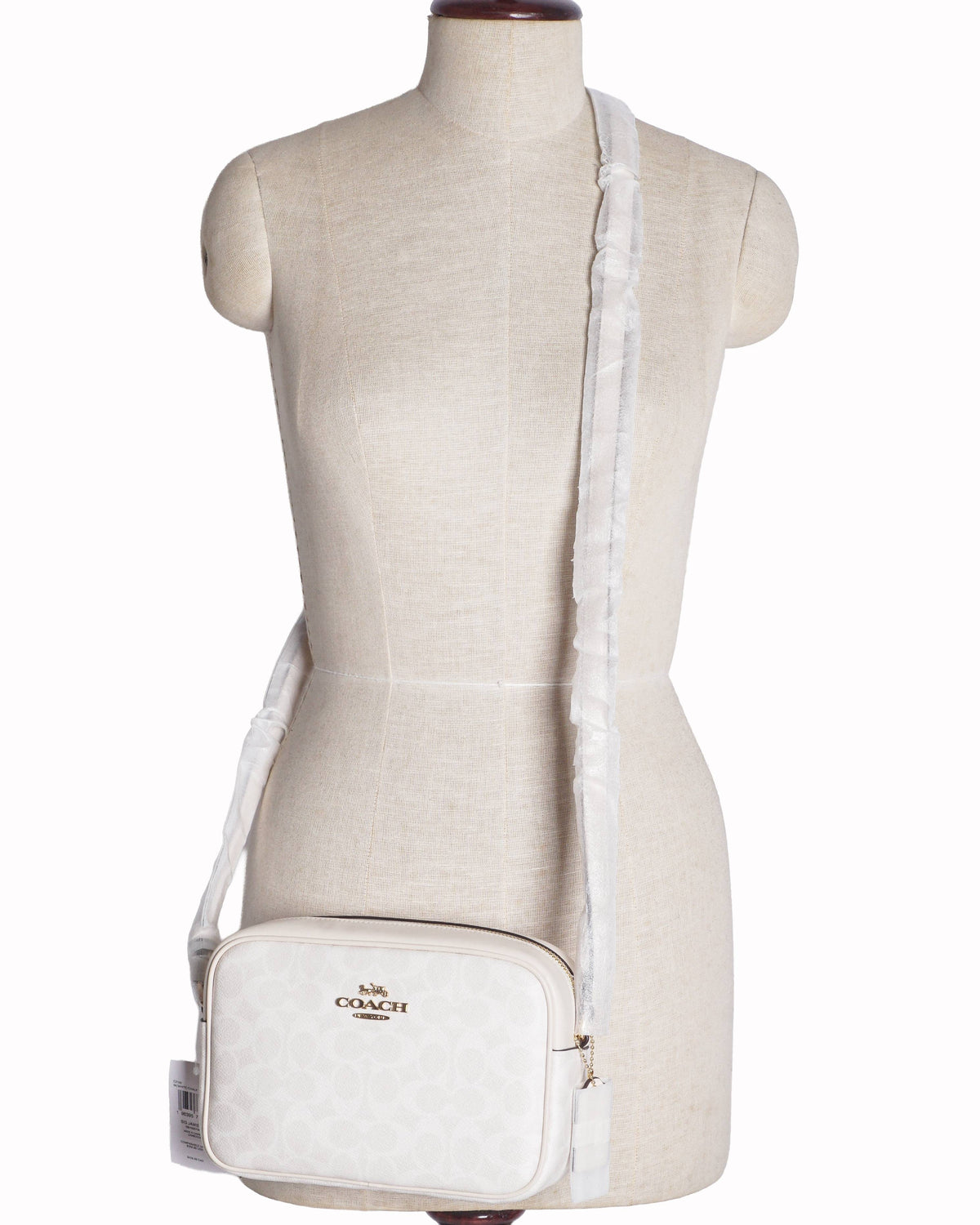 Coach Jamie Camera Bag in White Signature Canvas