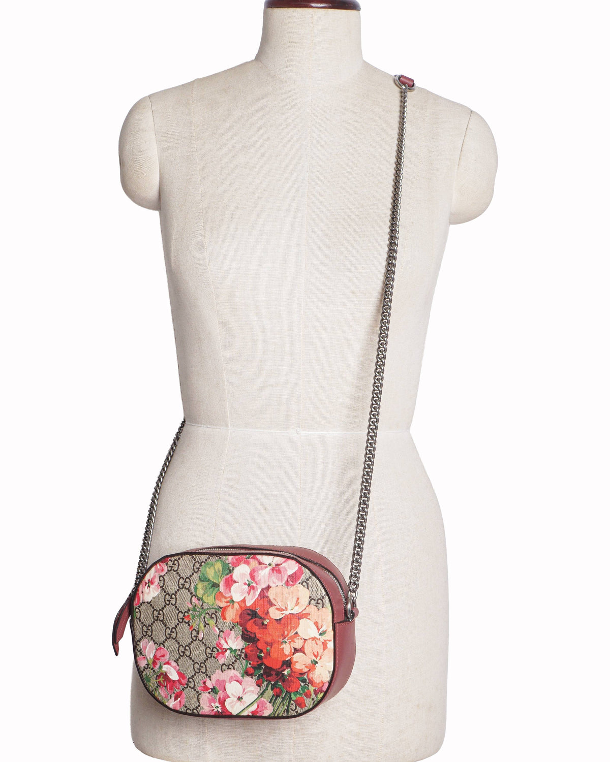Gucci GG Supreme Blooms Floral Chain Crossbody Bag