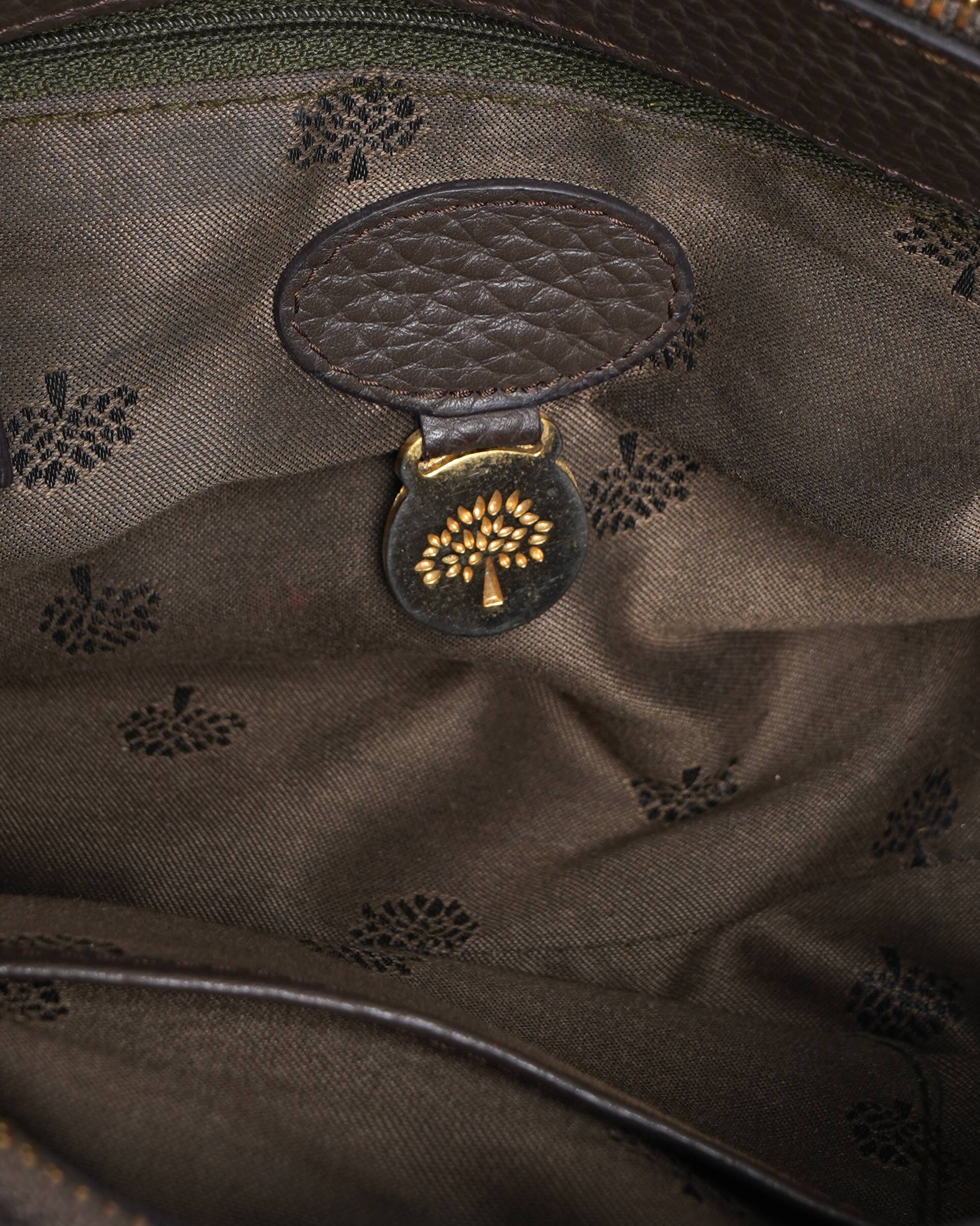 Mulberry  brown leather zip tote bag