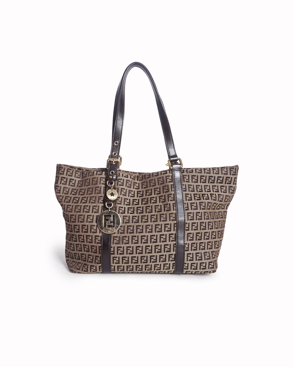 Fendi Zucca FF Canvas Shopper Tote Bag
