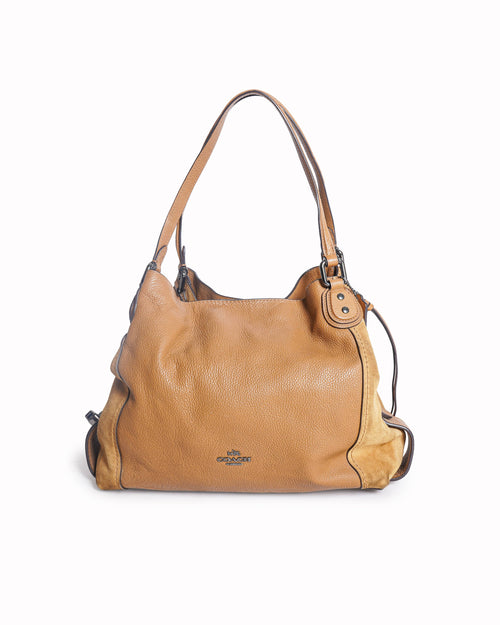 Coach Edie Shoulder Bag in Pebbled Leather and Suede