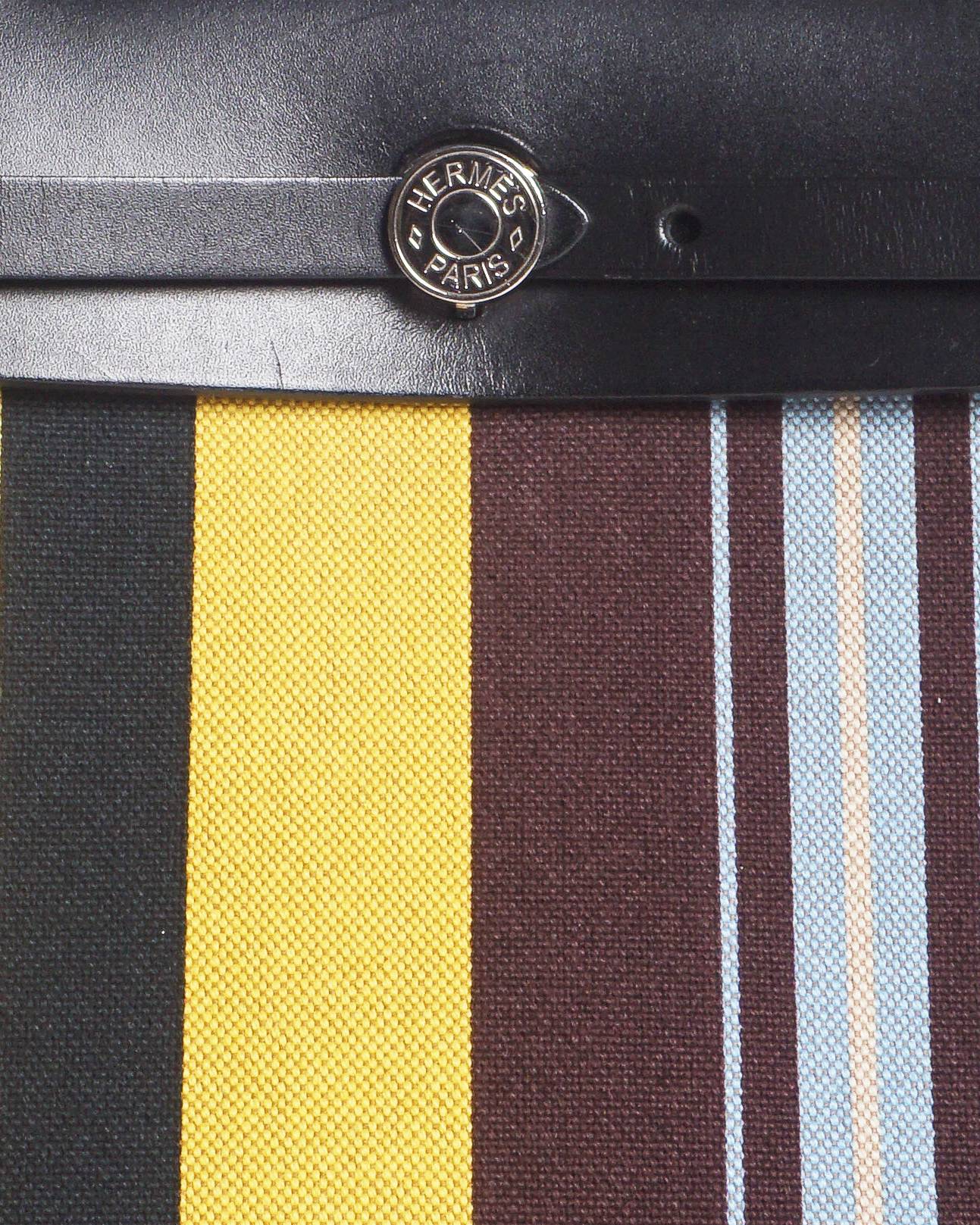 Hermès Herbag Zip 31 Rayures d'Équipage Striped Canvas Bag