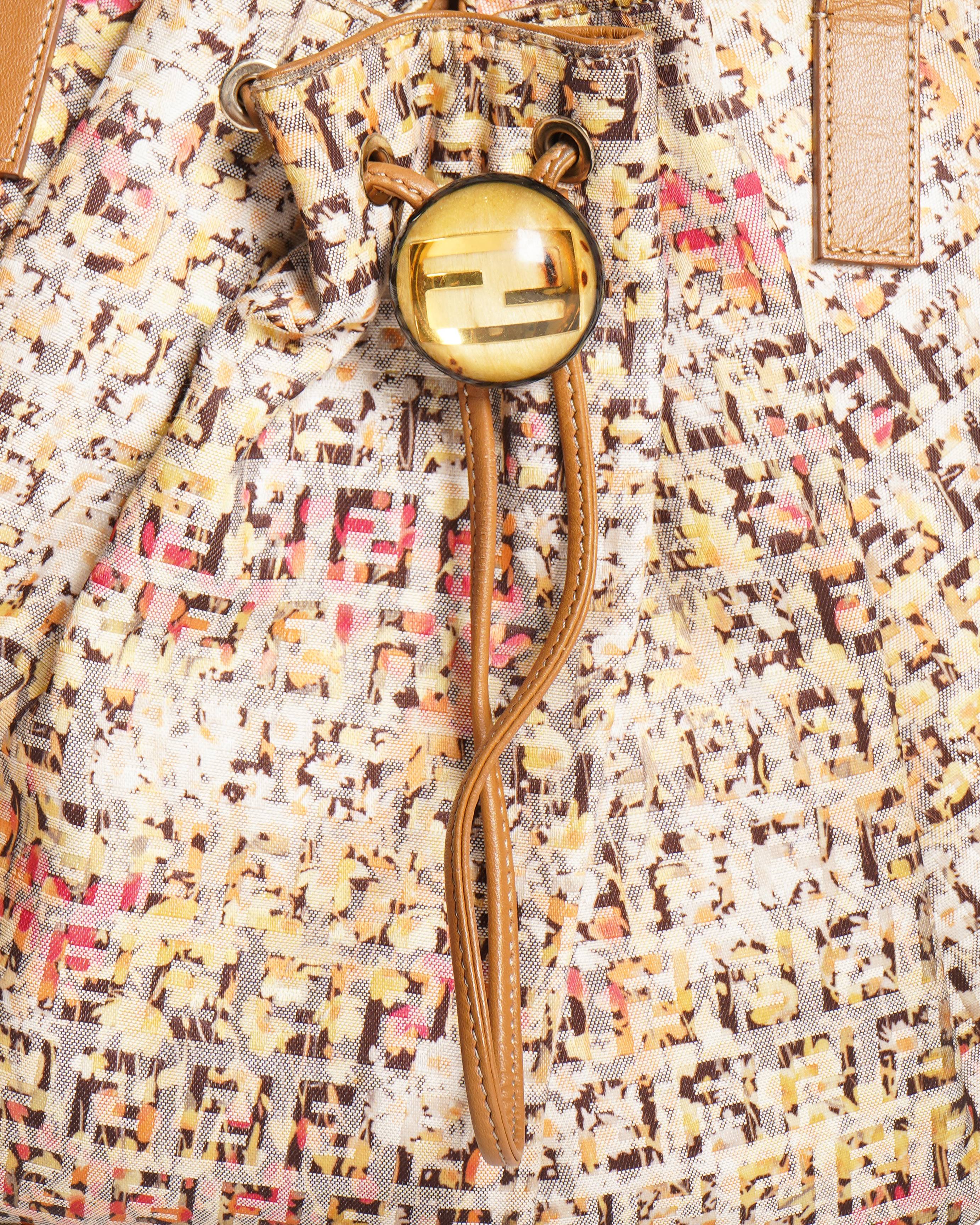 Fendi Zucca Print Drawstring Tote